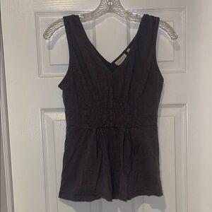 Anthropologie Deletta Gray Fitted Peplum Tank Top